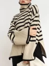 Women Long-Sleeve-Sweaters Stripe.